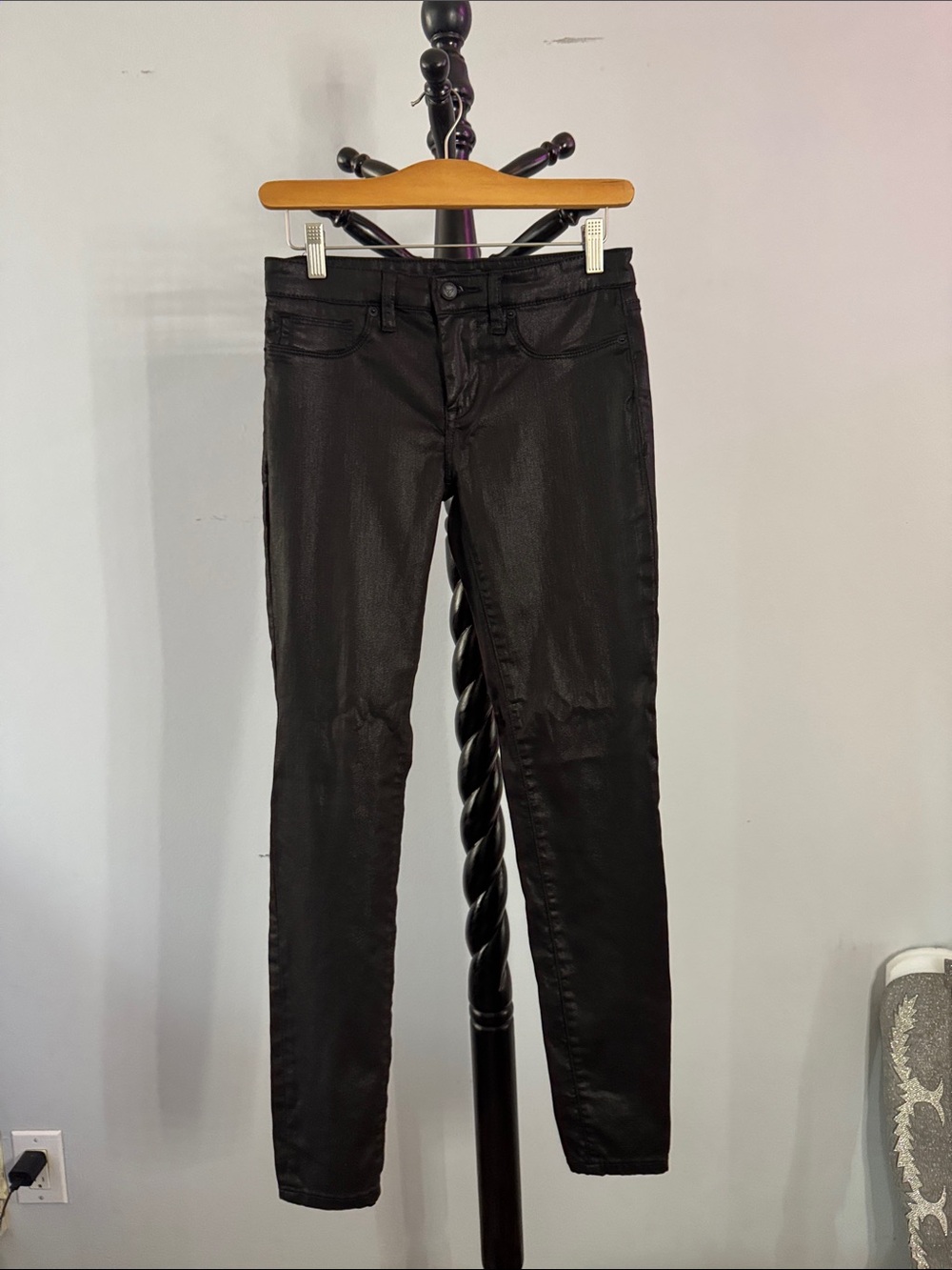Bebé Black Coated Skinny Jeans